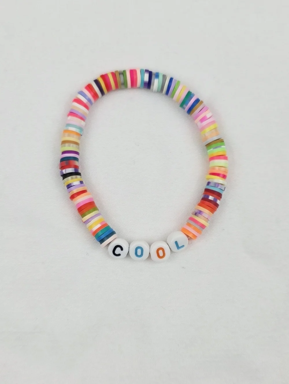 Handmade Clay Bead Multi Color Cool Bracelet